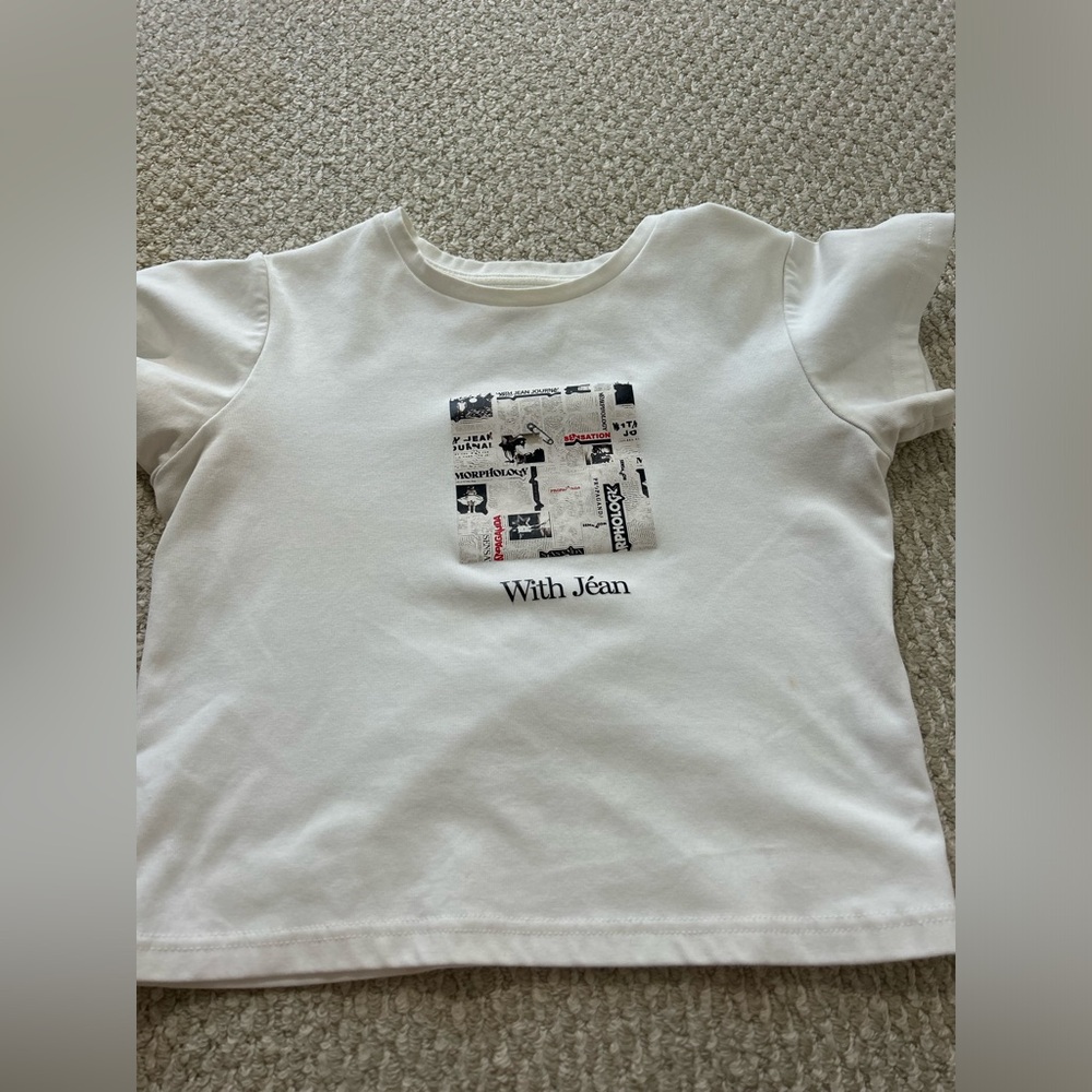 With Jean White Graphic T-Shirt